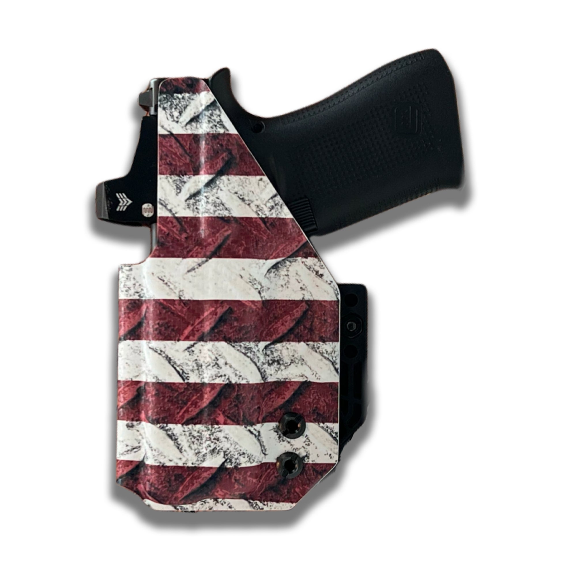 American Flag Diamond Plate IWB Kydex holster rear view