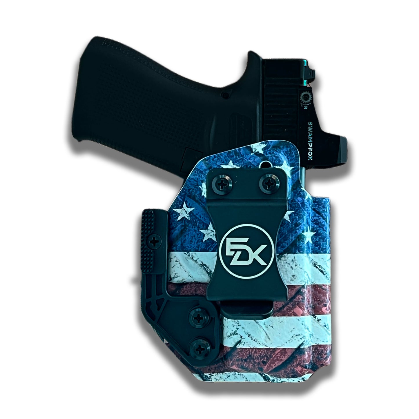 American Flag Diamond Plate IWB Kydex holster front view