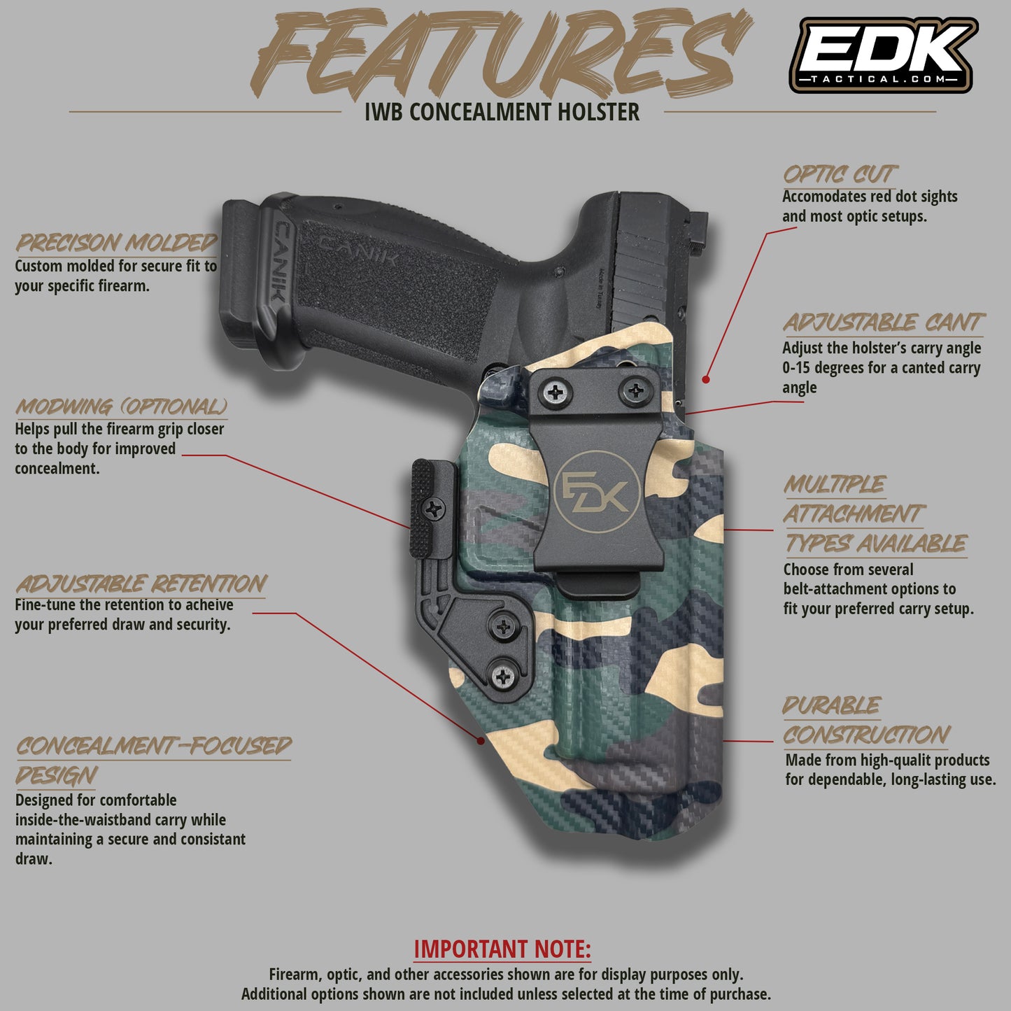 CF Camo Canik SFT Pro Iwb holster features
