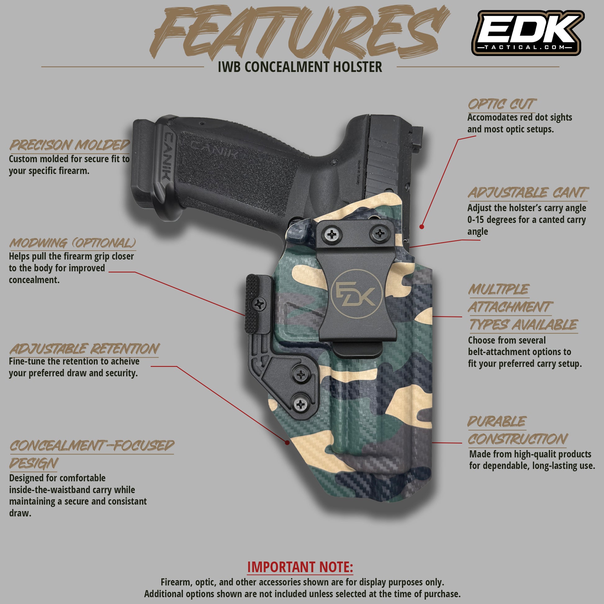 CF Camo Canik SFT Pro Iwb holster features
