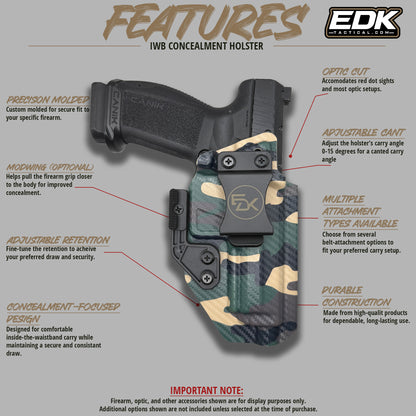 CF Camo Canik SFT Pro Iwb holster features
