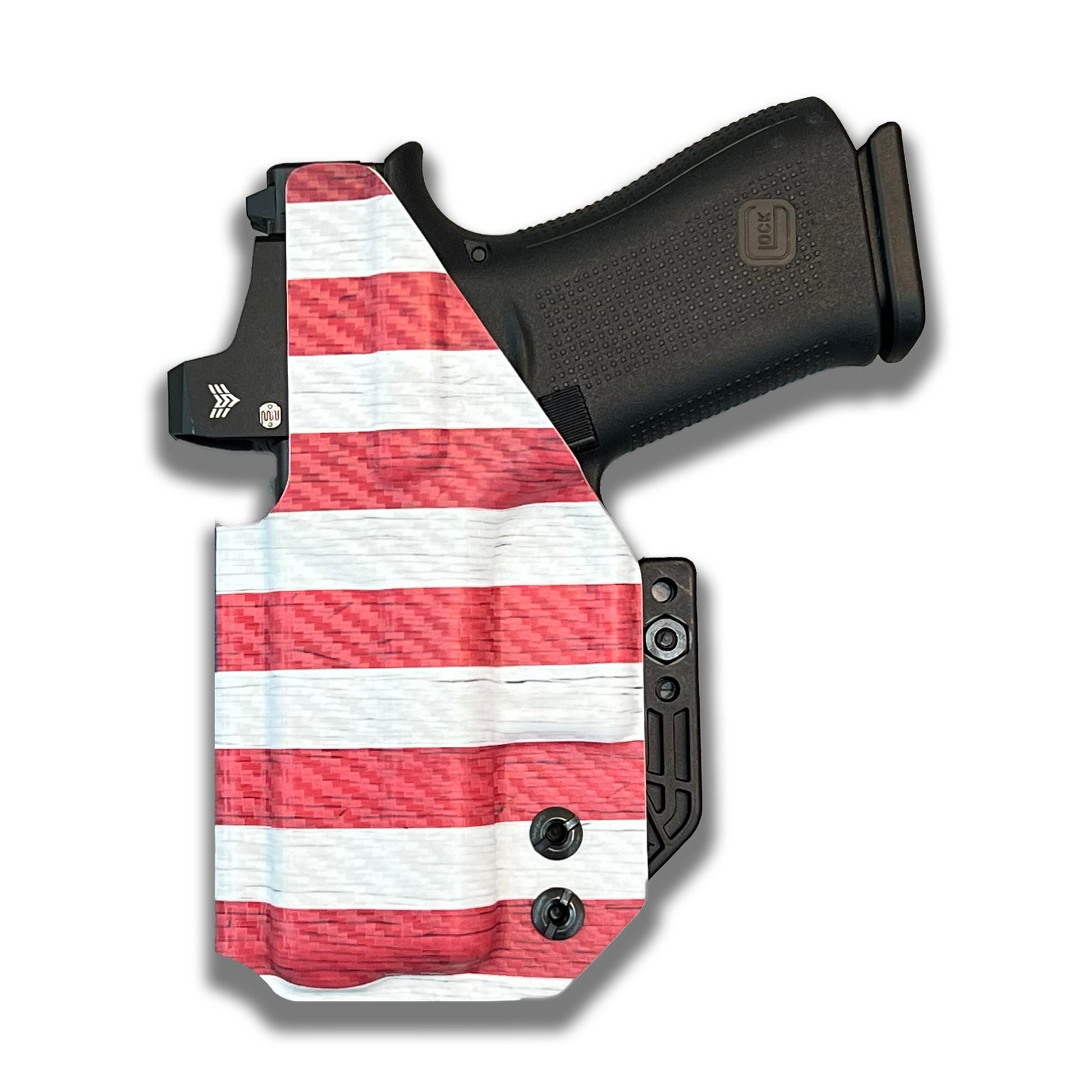 American Flag IWB concealed carry holster with patriotic red white and blue design – EDK Tactical