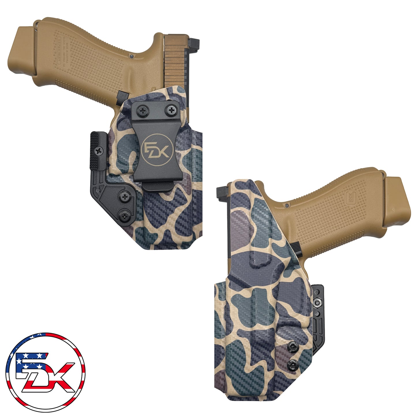 Duck Camo printed IWB Kydex holster with waterfowl hunting camouflage design – EDK Tactical