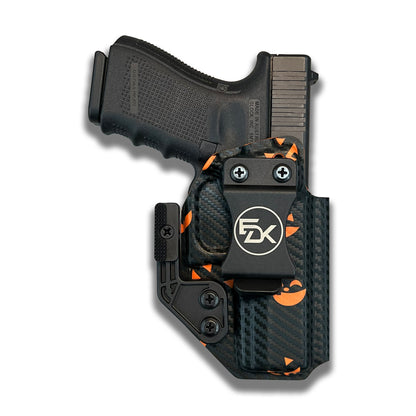 Halloween Pumpkins Black IWB holster front view | EDK Tactical