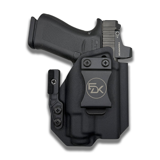 Glock 43X MOS TLR-8 Sub IWB holster showing belt clip and ModWing