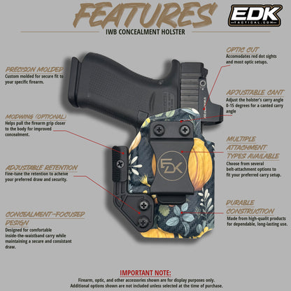 Fall Pumpkins printed IWB holster features and concealed carry options | EDK Tactical