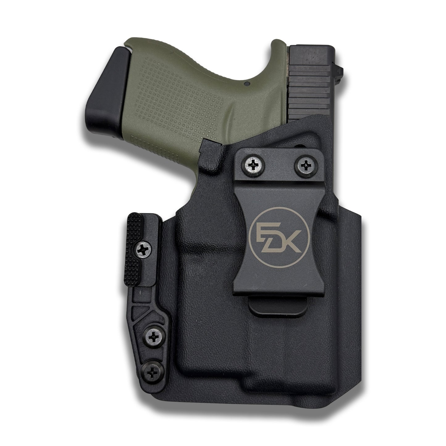 Glock 43 TLR-6 IWB holster showing belt clip and ModWing