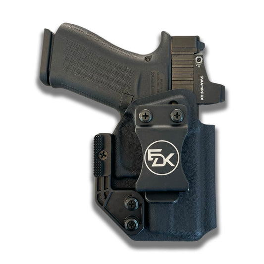 Black IWB holster designed to fit Glock 43 and 43X