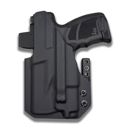 HK CC9 light-bearing IWB holster showing adjustable retention