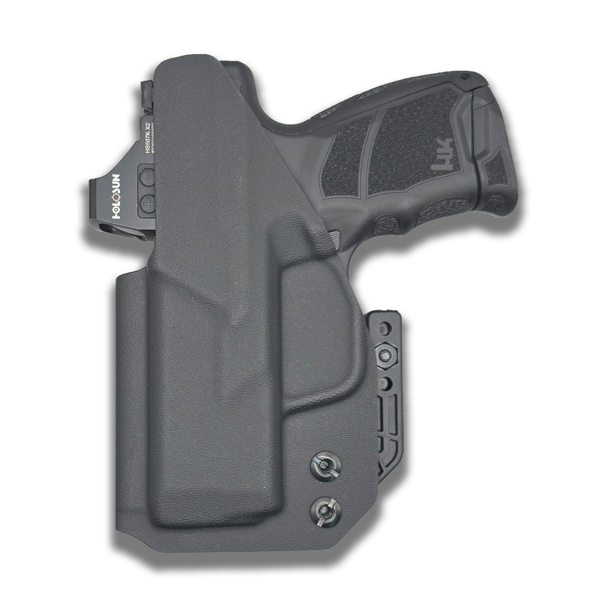 HK CC9 closed-end IWB holster, reverse-side view