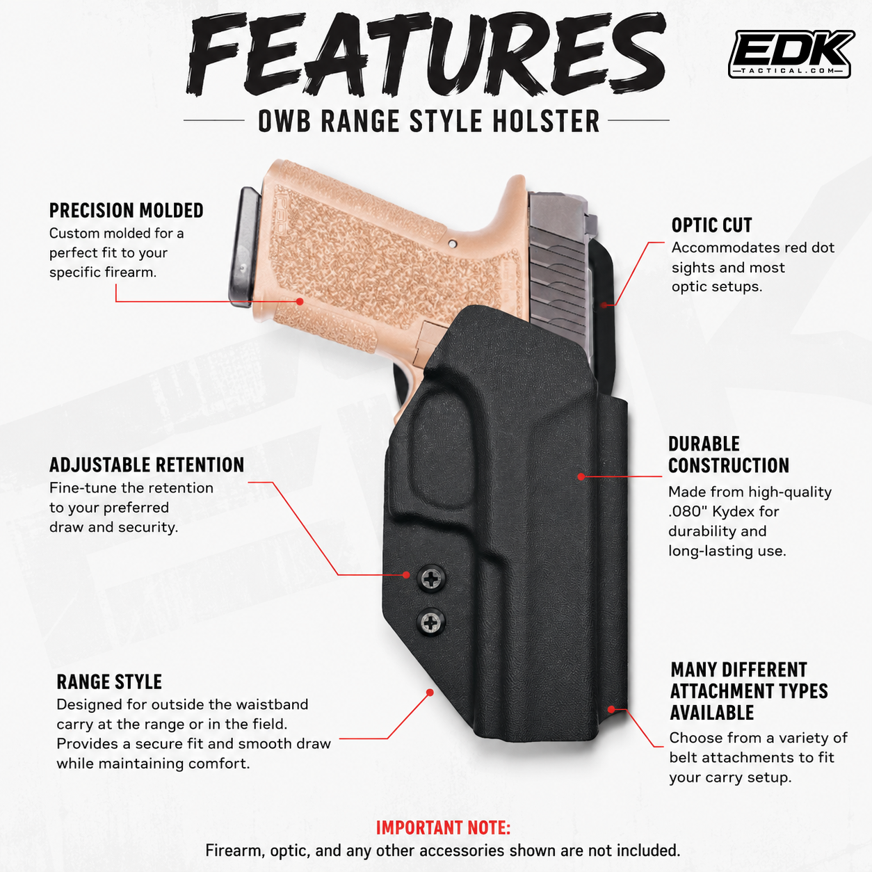 Walther PDP 4" - Range Style (OWB) kydex Holsters