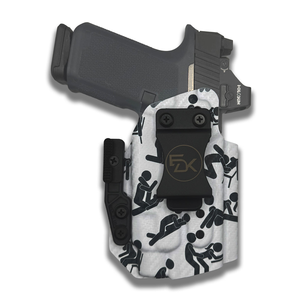 S*X Positions printed IWB holster front view with Modwing | EDK Tactical