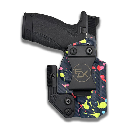 Front view with S&W Bodyguard 2.0, EDK logo, and monoblock clip visible