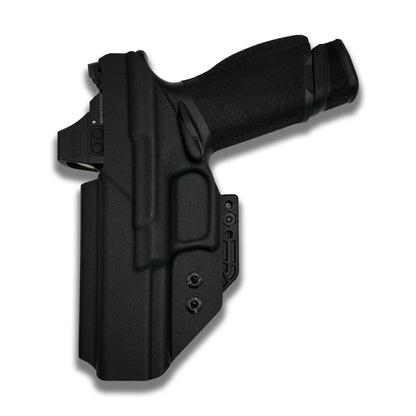 FN 545 open-end holster showing threaded-barrel clearance