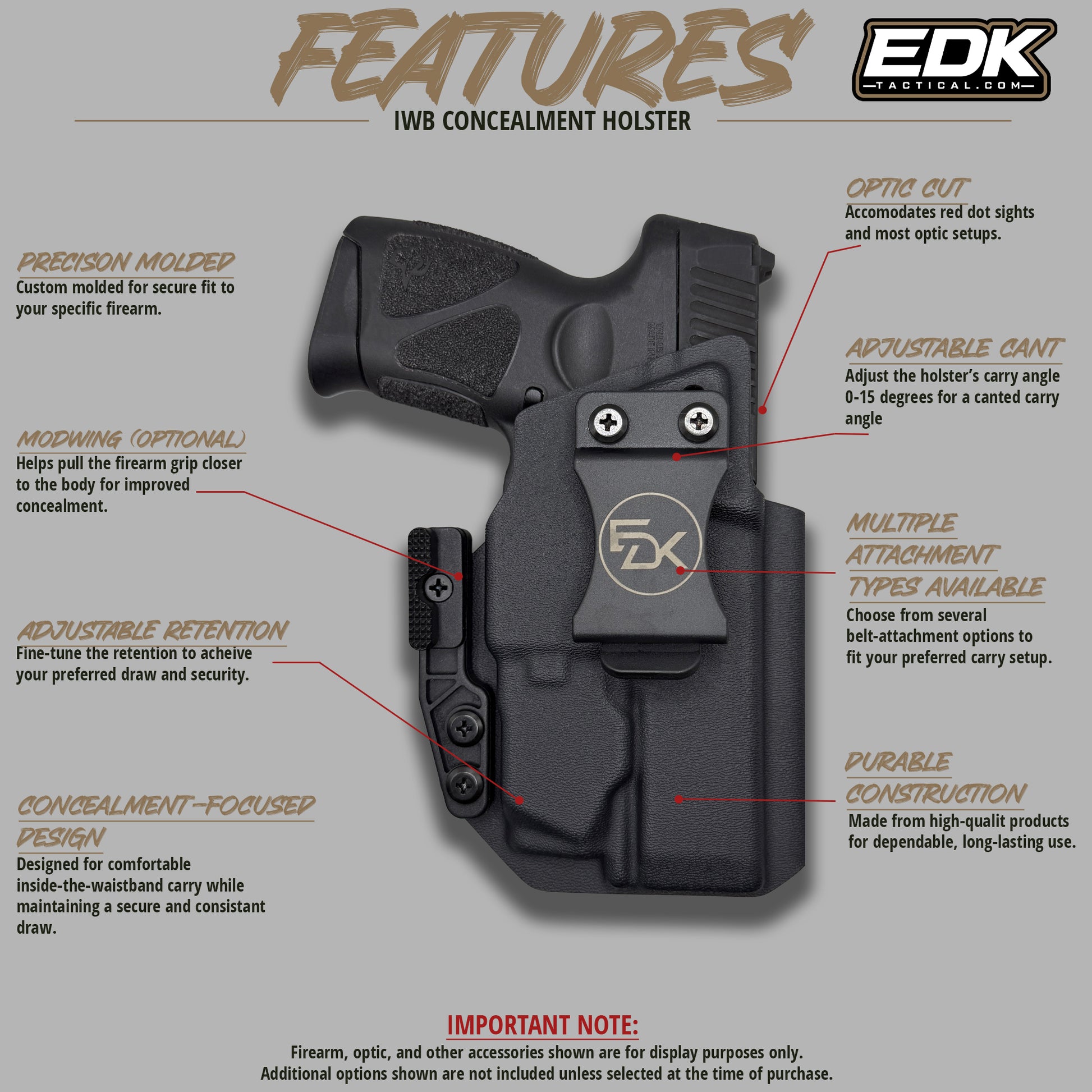 Taurus G3 with Olight PL X IWB Kydex holster by EDK Tactical