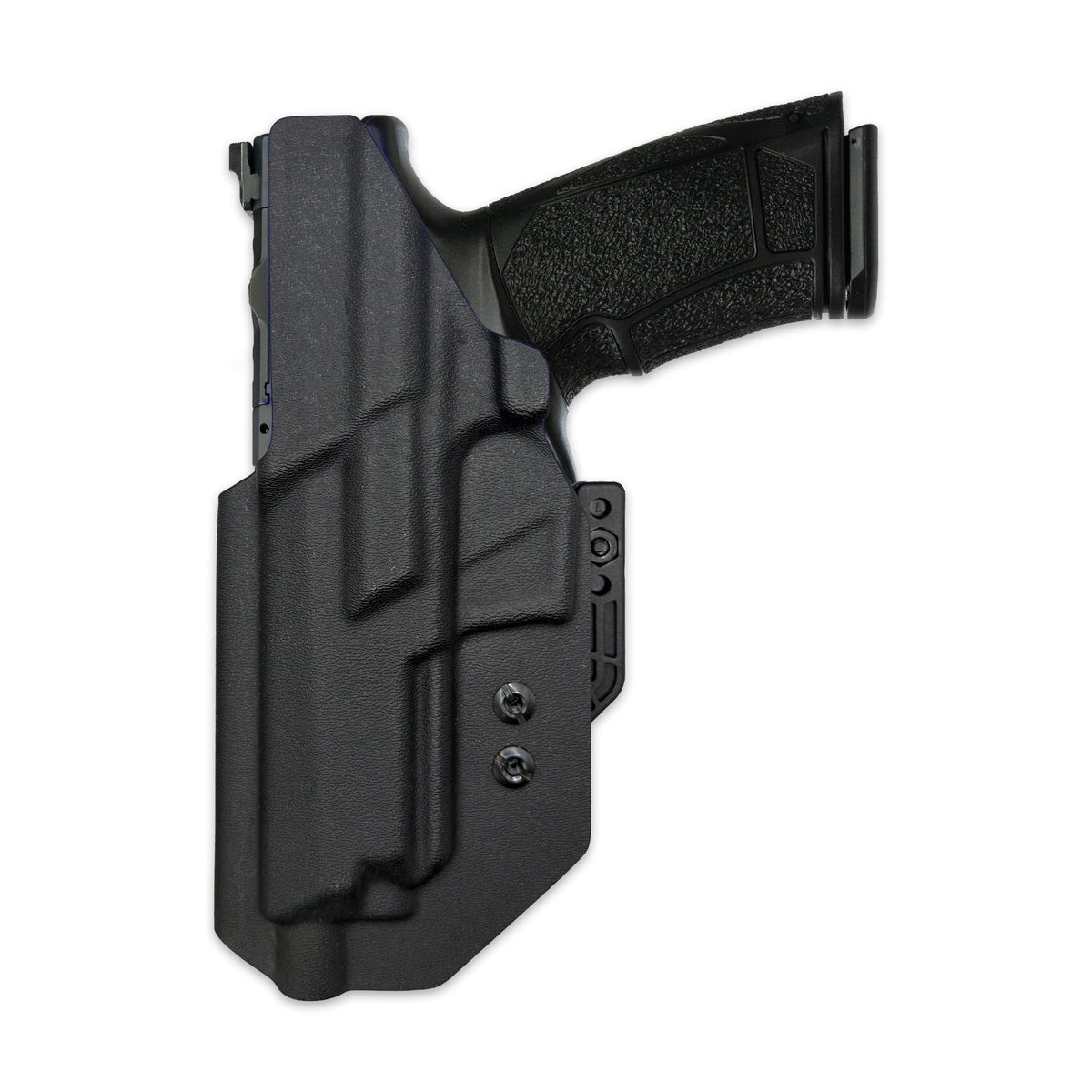 Rear view of black IWB holster that fits Tisas PX-9 Gen 3 Tactical, showing high sweat guard