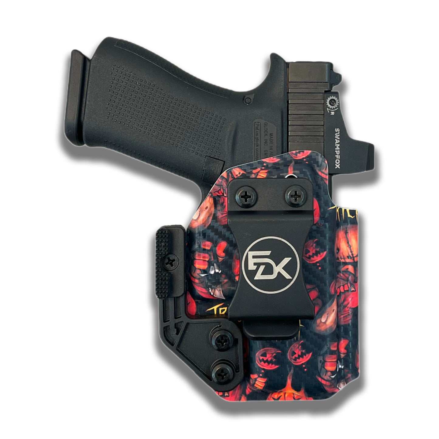 Trick or Treat Halloween printed IWB holster Fits Glock 43X, front view | EDK Tactical
