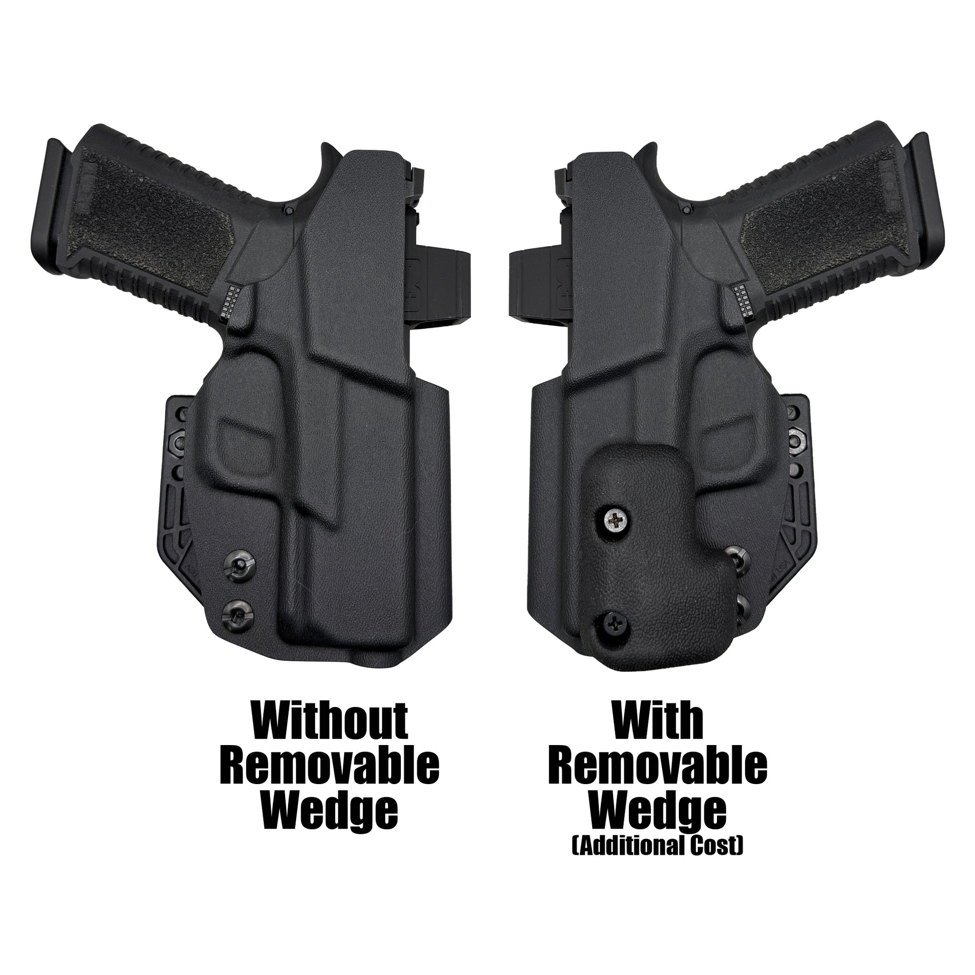 Optional concealment wedge for IWB holster to improve comfort and reduce printing