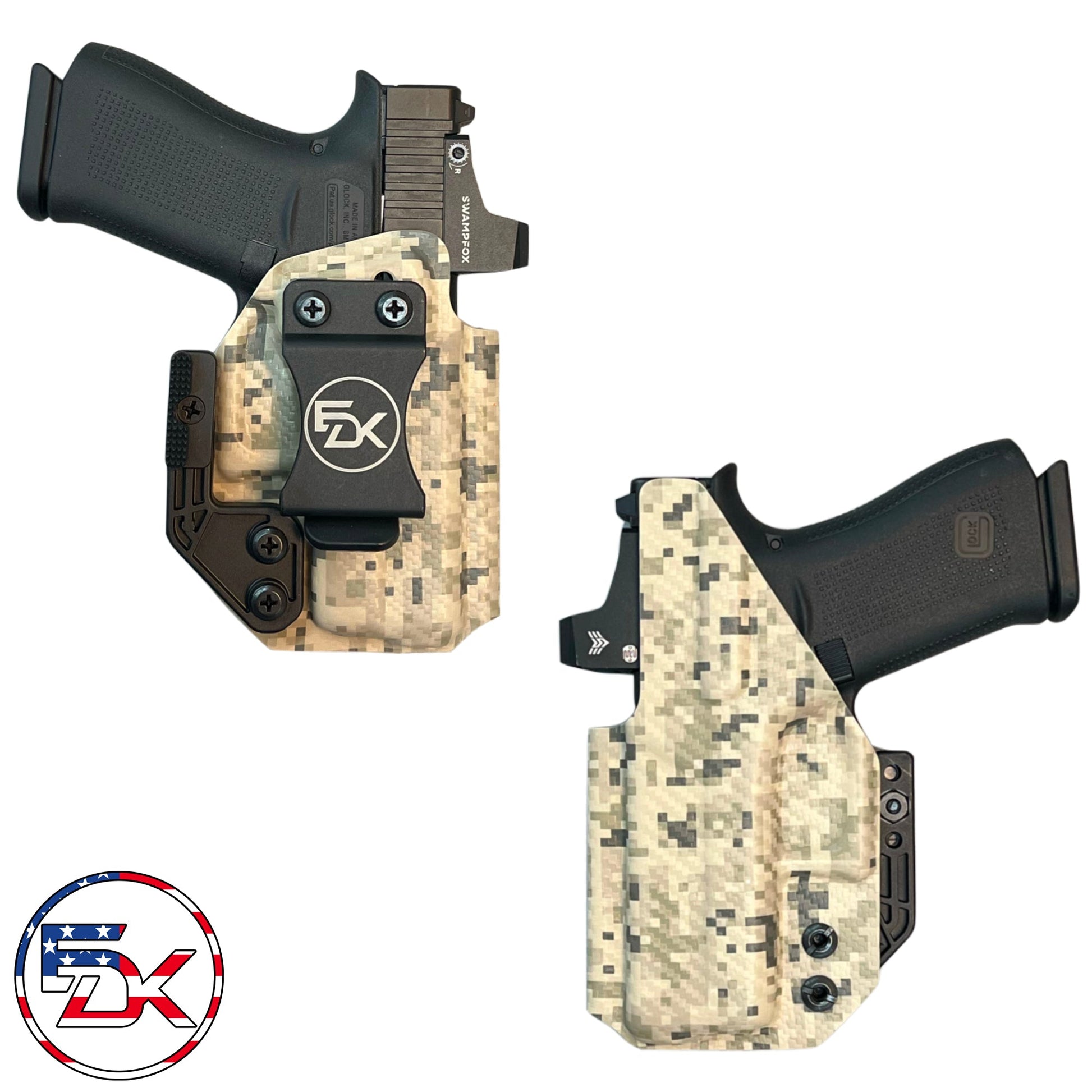 Military Digital Camo printed IWB Kydex holster with tactical camouflage pattern – EDK Tactical