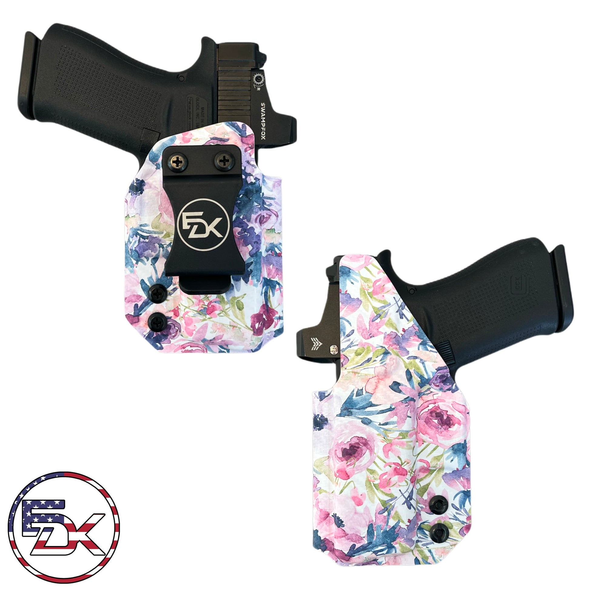 Floral Springs printed IWB Kydex holster with colorful floral design – EDK Tactical